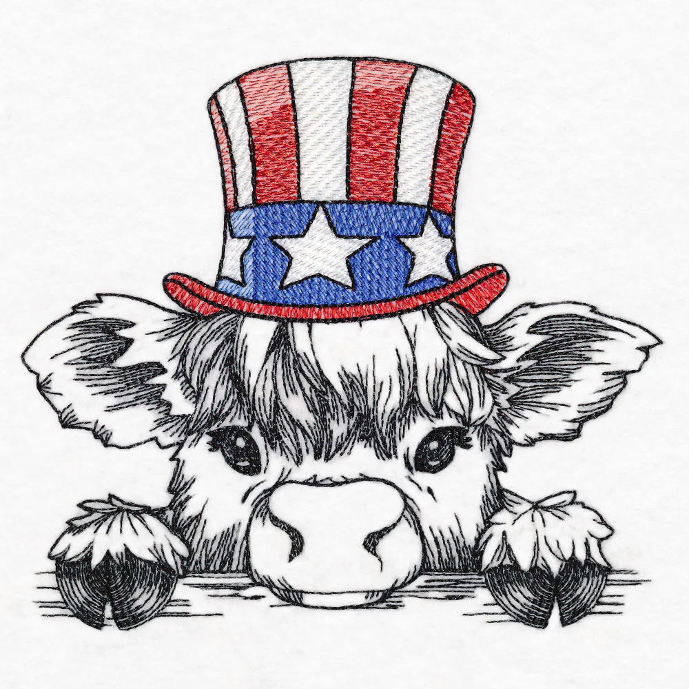 Americana Highland Cow Sketch - Image 5