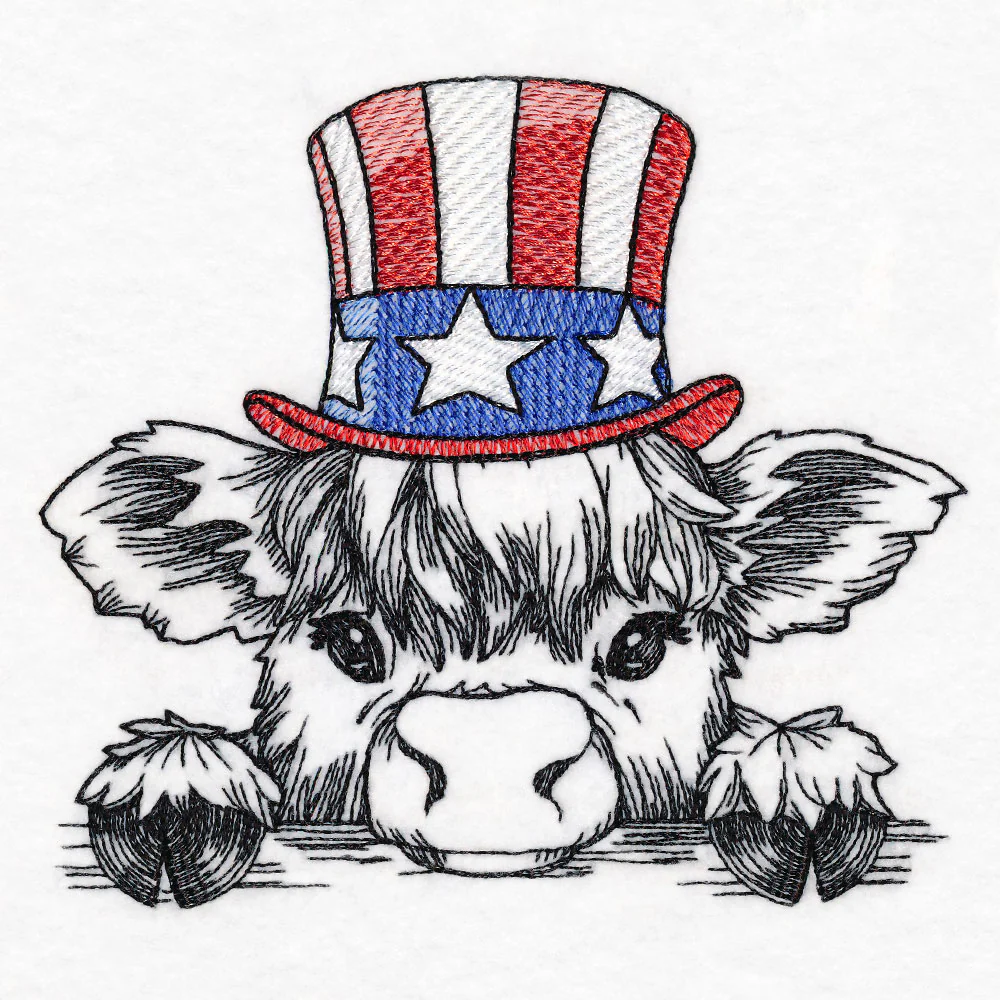 Americana Highland Cow Sketch - Image 6