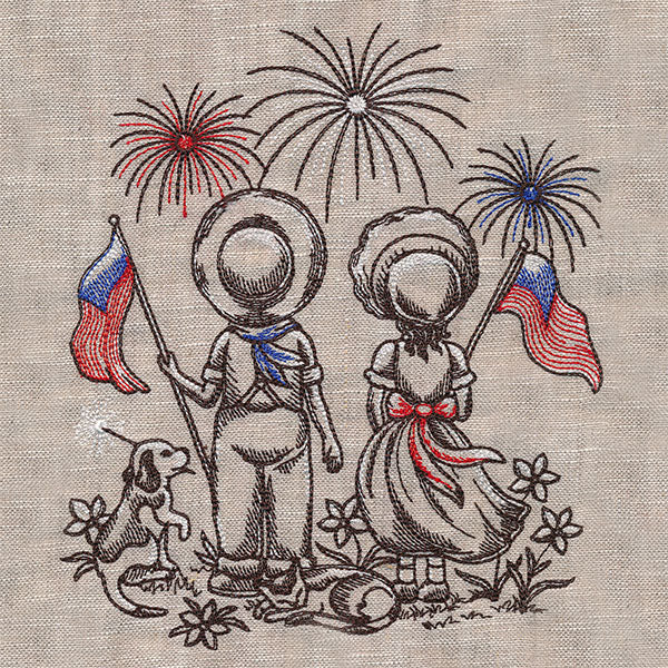 Americana Sunbonnet Sue & Fisherman Fred - Image 3
