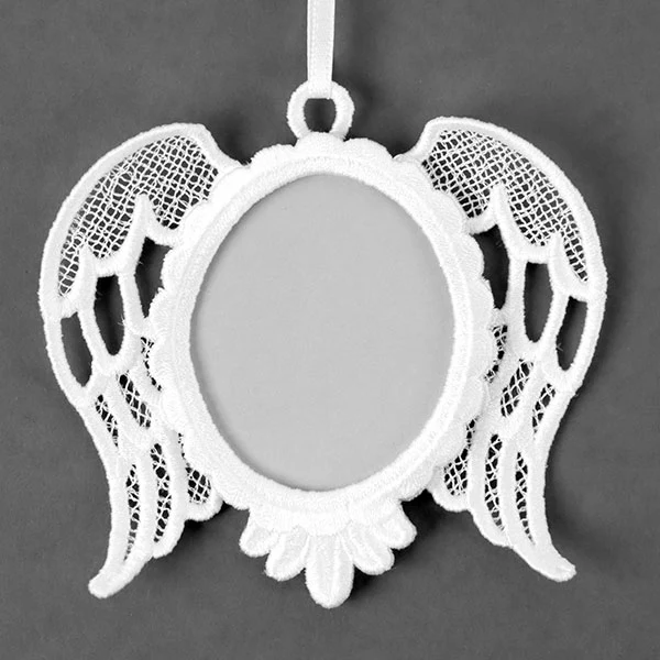 Angel Wings Frame Ornament (Lace) - Image 2