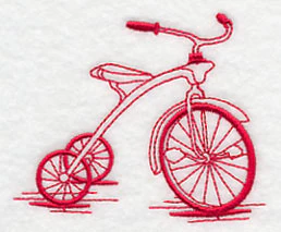 Antique Bicycle 5 (Redwork) - Image 3