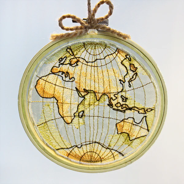Antique Globe - Eastern Hemisphere (Organza) - Image 3