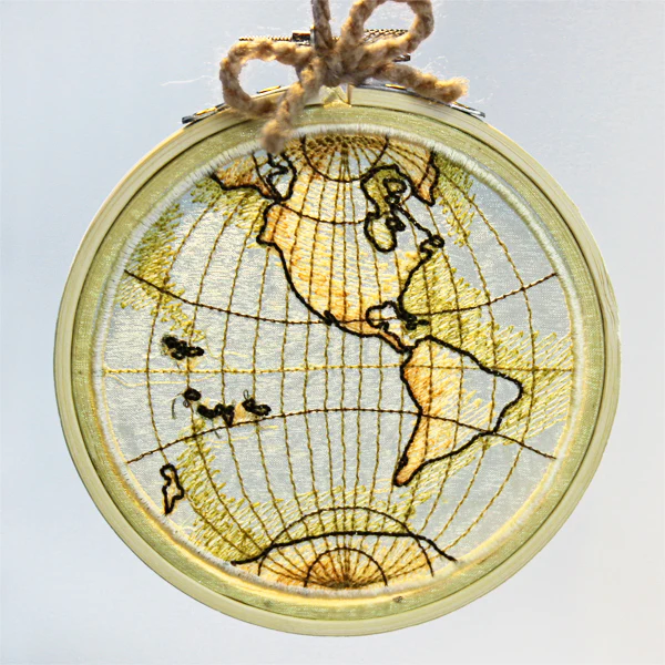 Antique Globe - Western Hemisphere (Organza) - Image 5
