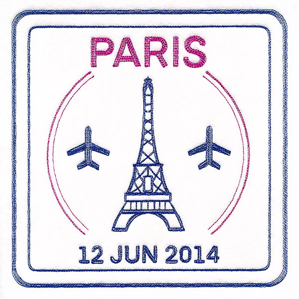Around the World - Paris Stamp