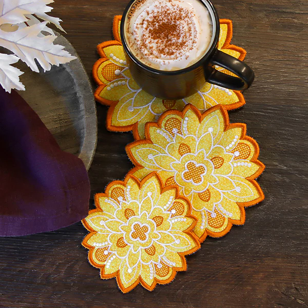 Art Deco Autumn Sunflower Trivet (In-the-Hoop) - Image 12