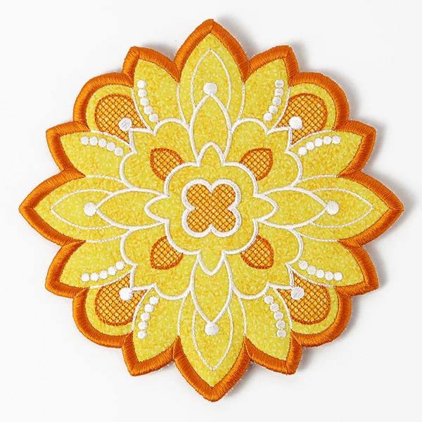 Art Deco Autumn Sunflower Trivet (In-the-Hoop) - Image 2