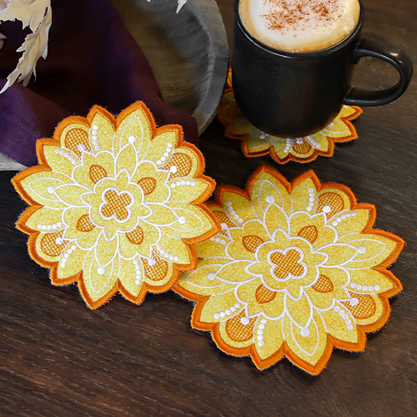 Art Deco Autumn Sunflower Trivet (In-the-Hoop) - Image 5