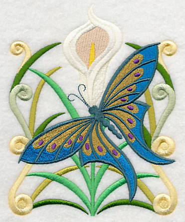 Art Deco Butterfly and Calla Lily - Image 3