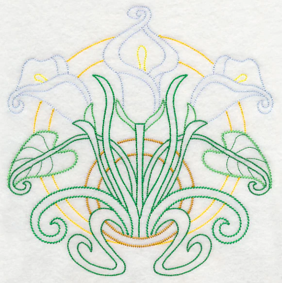 Art Deco Calla Lily - Circle (Vintage)