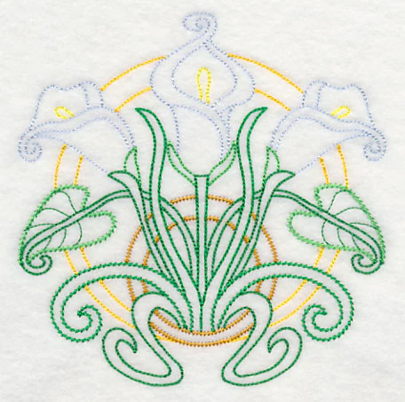 Art Deco Calla Lily - Circle (Vintage) - Image 3