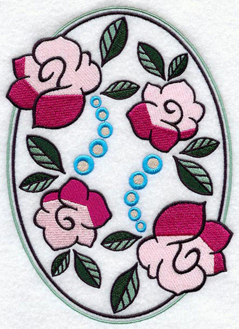 Art Deco Floral Oval