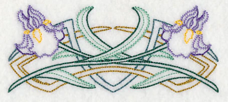 Art Deco Iris - Horizontal Border (Vintage) - Image 3