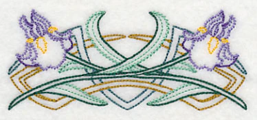 Art Deco Iris - Horizontal Border (Vintage) - Image 4
