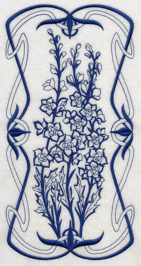 Art Nouveau Delphinium (Bluework) - Image 5