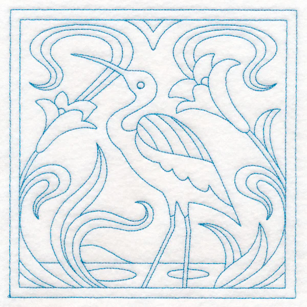 Art Nouveau Floral Quilting - Heron (Double Run) - Image 2