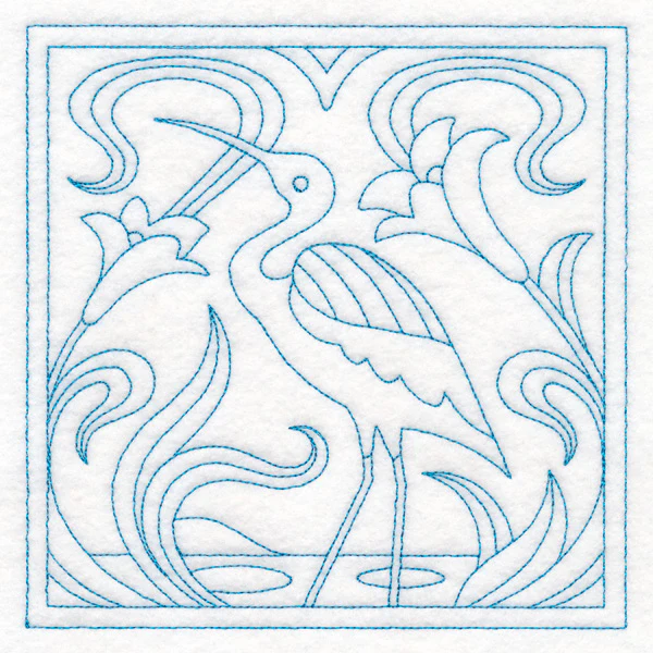 Art Nouveau Floral Quilting - Heron (Double Run) - Image 3