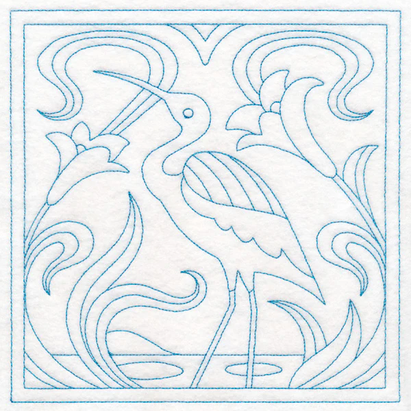 Art Nouveau Floral Quilting - Heron (Double Run) - Image 6
