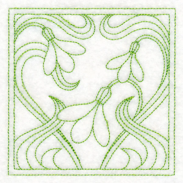 Art Nouveau Floral Quilting - Snowdrop (Double Run) - Image 5