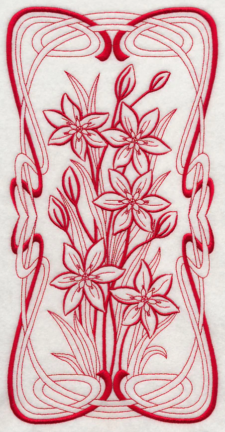 Art Nouveau Star of Bethlehem (Redwork) - Image 5