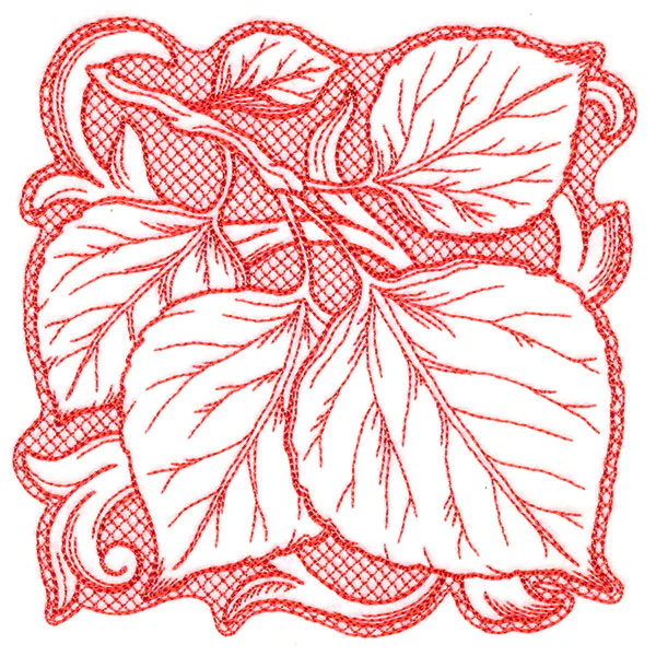 Aspen Leaves in Autumn Square (Trapunto) - Image 4