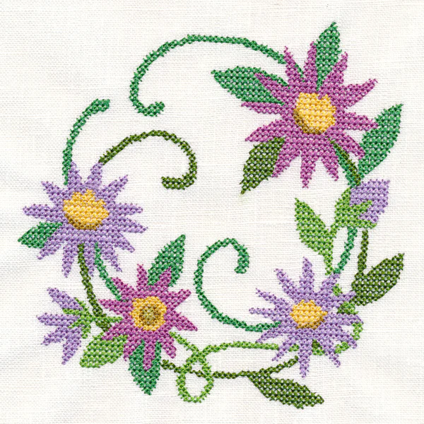 Aster Wreath (Cross Stitch) - Image 4