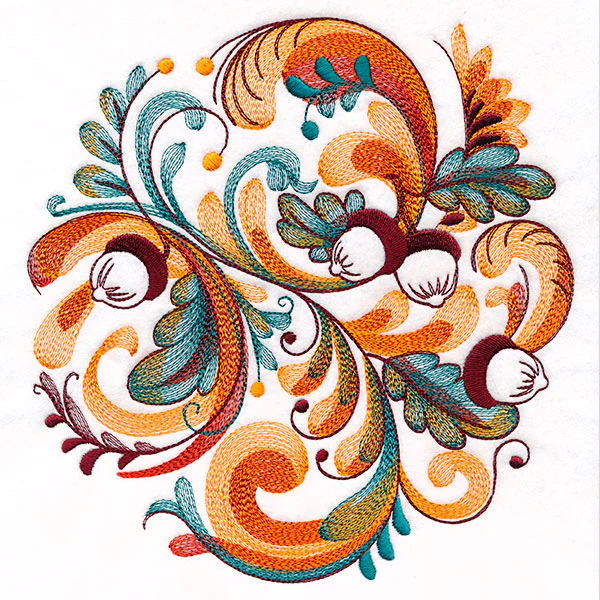 Autumn Acorns Rosemaling Circle