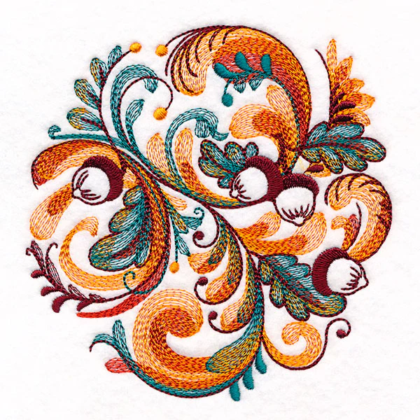 Autumn Acorns Rosemaling Circle - Image 4