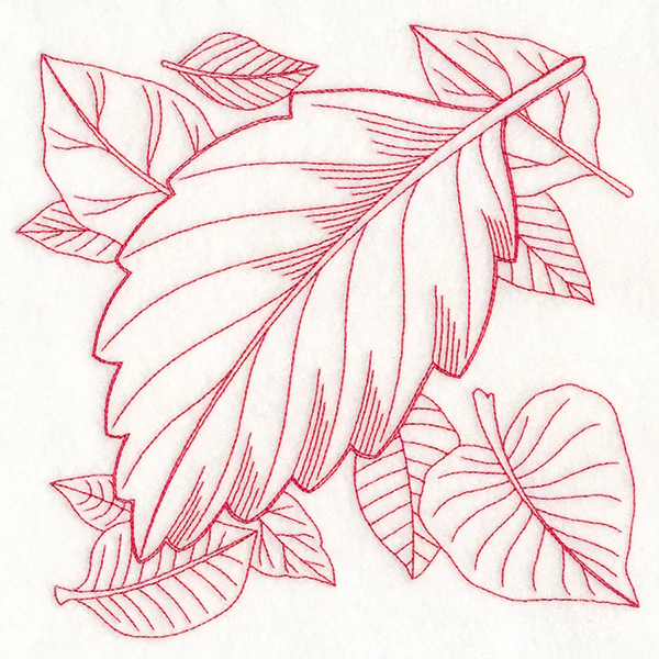 Autumn Bounty Quilting Square - Alder Leaf (Double Run) - Image 6