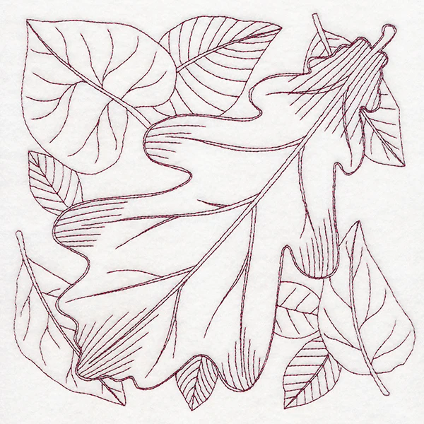 Autumn Bounty Quilting Square - Oak Leaf (Double Run)