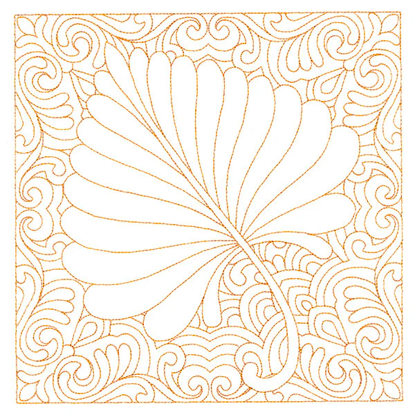 Autumn Delights Cottonwood Leaf Quilting Square (Double Run)