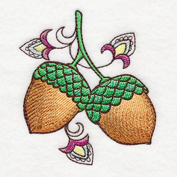 Autumn Jacobean Accent - Acorns