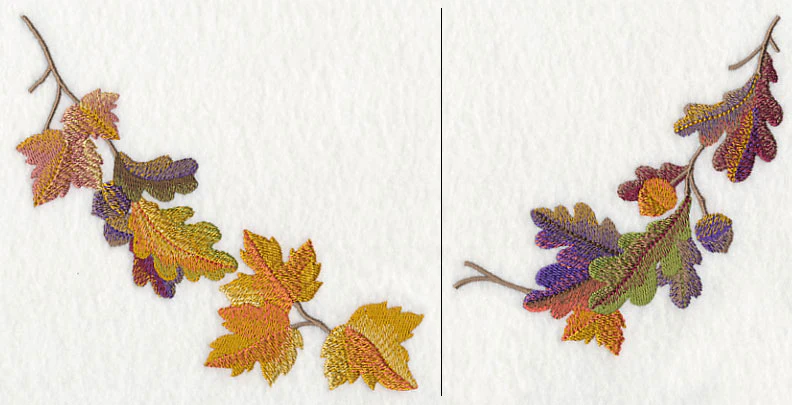 Autumn Leaves in Watercolor Neckline (V-Neck) (Split)