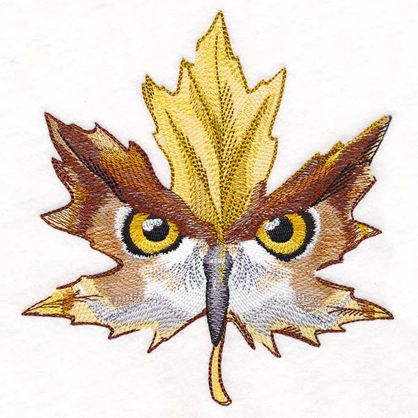 Autumn Maple Leaf Owl Silhouette - Image 3