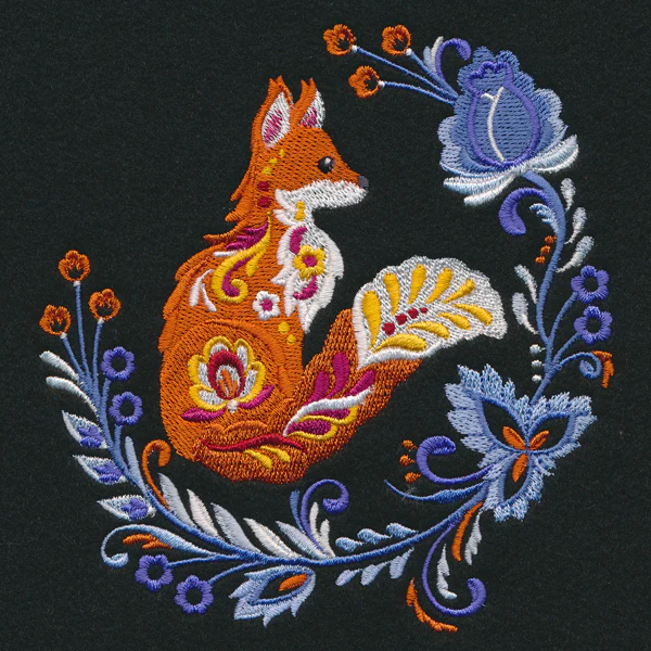 Autumn Rosemaling Fox - Image 4