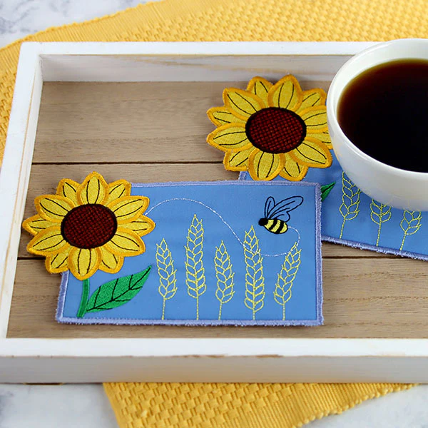 Autumn Sunflower Mug Rug (In-the-Hoop) - Image 5