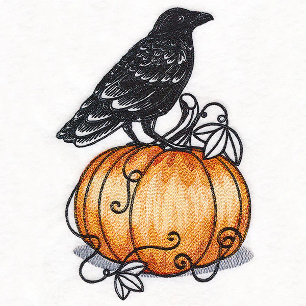 Autumn's Raven and Pumpkin - Image 2