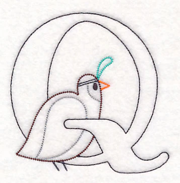 Baby Animals Letter Q (Vintage) - 4 1/2 Inch