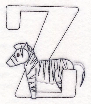 Baby Animals Letter Z (Vintage) - 4 1/2 Inch