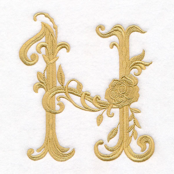 Baroque Filigree Letter in Bloom - H - Image 3