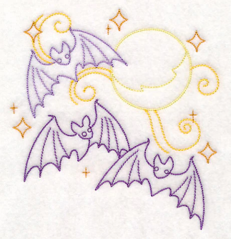 Bats in Full Moon (Vintage) - Image 2