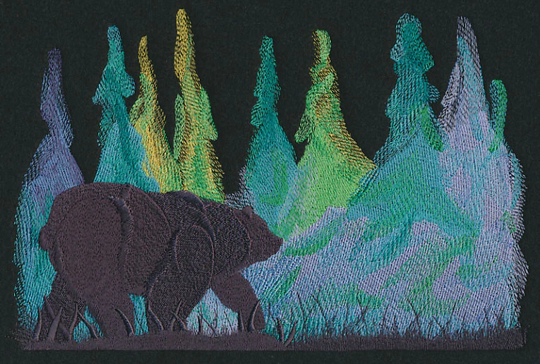 Bear Silhouette in Watercolor
