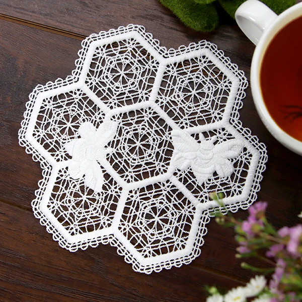 Beautiful Bee Hive Doily (Battenburg Lace) - Image 4
