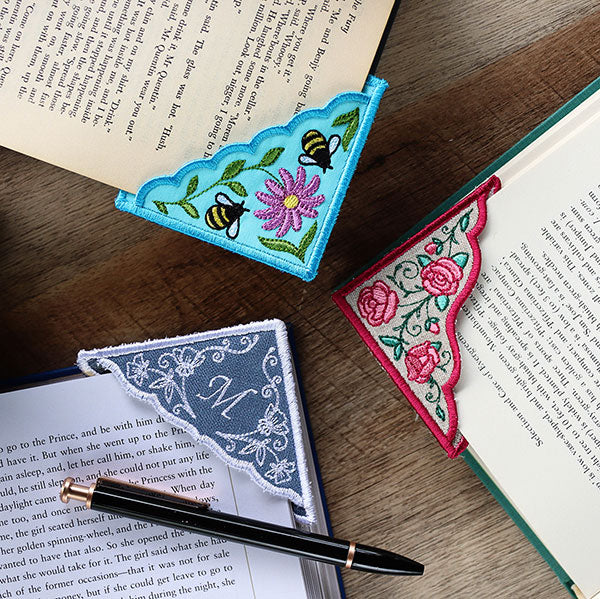 Bee and Florals Corner Bookmark (In-the-Hoop) - Image 3