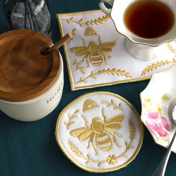Bee in the Kitchen Coaster (In-the-Hoop) - Image 4
