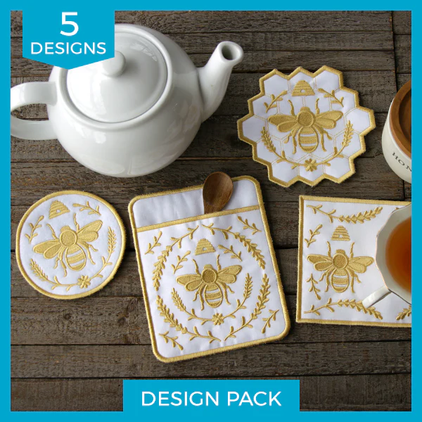 Bee in the Kitchen Set (In-the-Hoop) Design Pack - Image 15