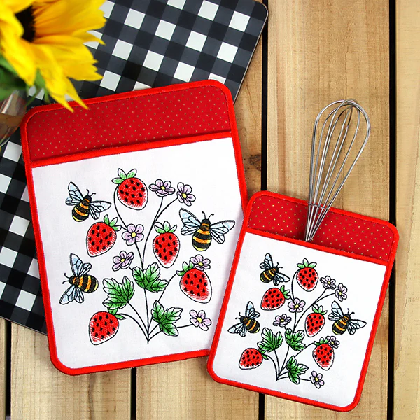 Bees & Berries Pot Holder (In-the-Hoop) - Image 7