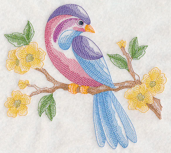 Bird in Forest Flowers (Toile) - Image 5