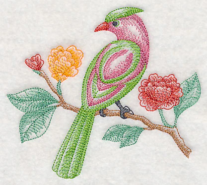Bird on Blooming Branch (Toile) - Image 3