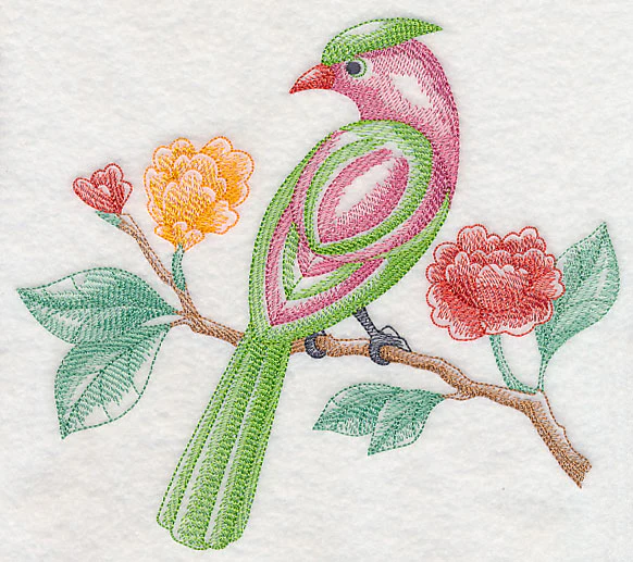Bird on Blooming Branch (Toile) - Image 5