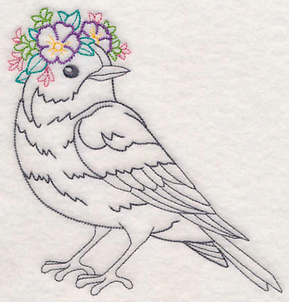 Bird with Floral Crown (Vintage) - Image 3
